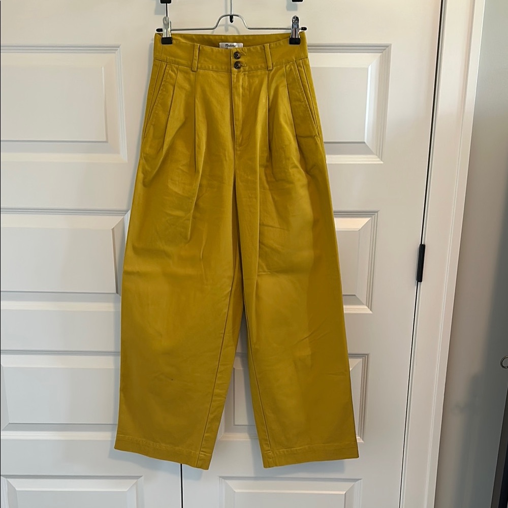 Madewell women’s cropped pleated wide leg trousers (tall sizing)